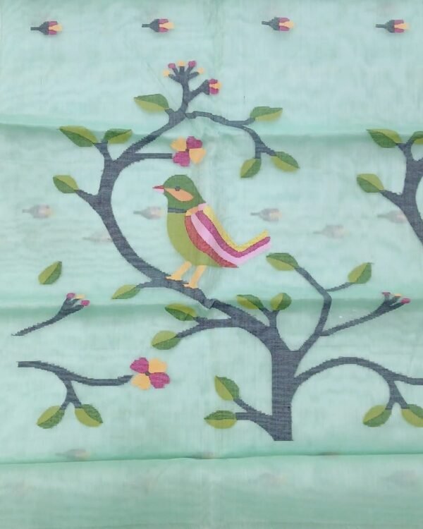 Handweave Jamdani Silk Saree – (SJMS1111) - Image 5