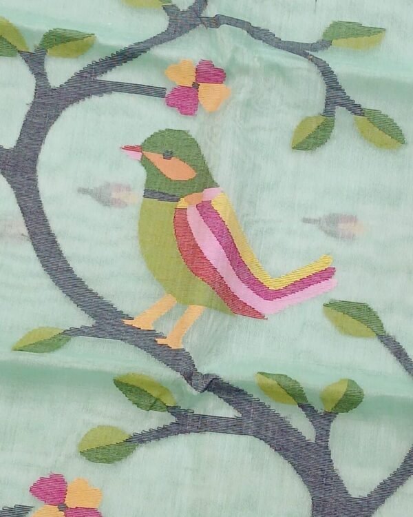 Handweave Jamdani Silk Saree – (SJMS1111) - Image 6