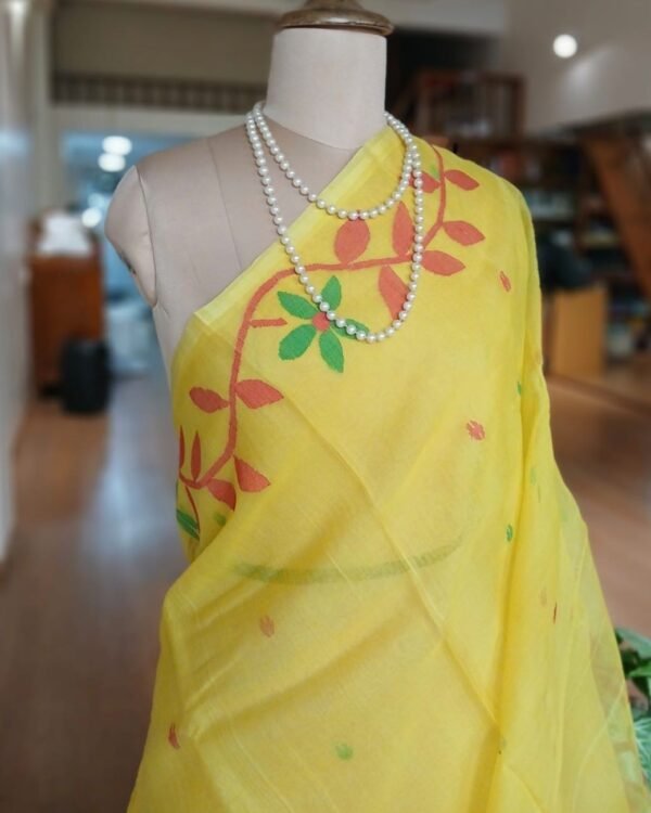 Handweave Jamdani Silk Saree – (SJMS1098) - Image 3