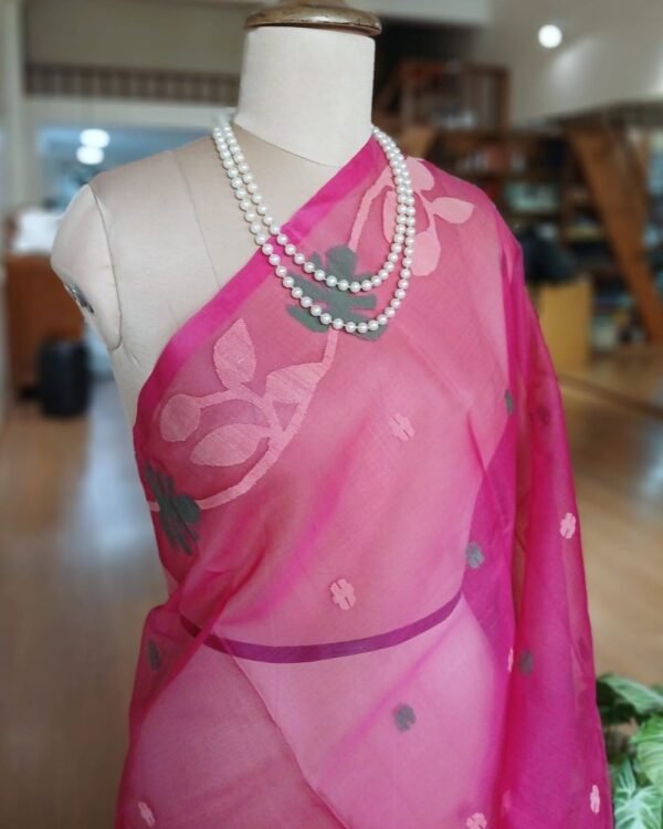 Handweave Jamdani Silk Saree – (SJMS1099) - Image 4
