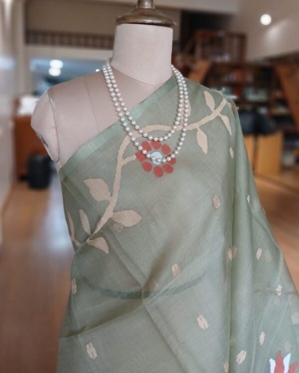 Handweave Jamdani Silk Saree – (SJMS1101) - Image 2
