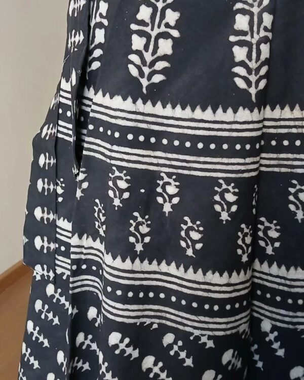 Pure Cotton Wraparound Skirt from Jodhpur - (PCWS0003) - Black - Image 2