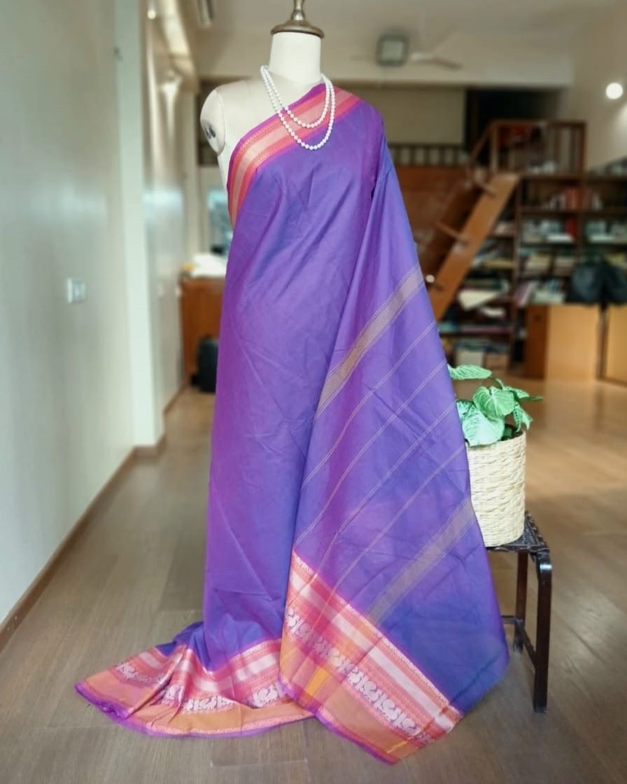 Cotton Handweave Saree from Sivagangai - (CHSS0001) - Image 2