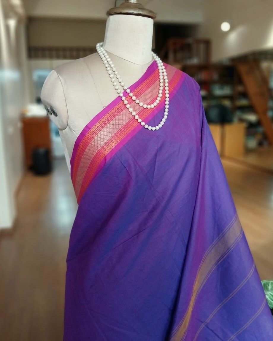 Cotton Handweave Saree from Sivagangai - (CHSS0001) - Image 3
