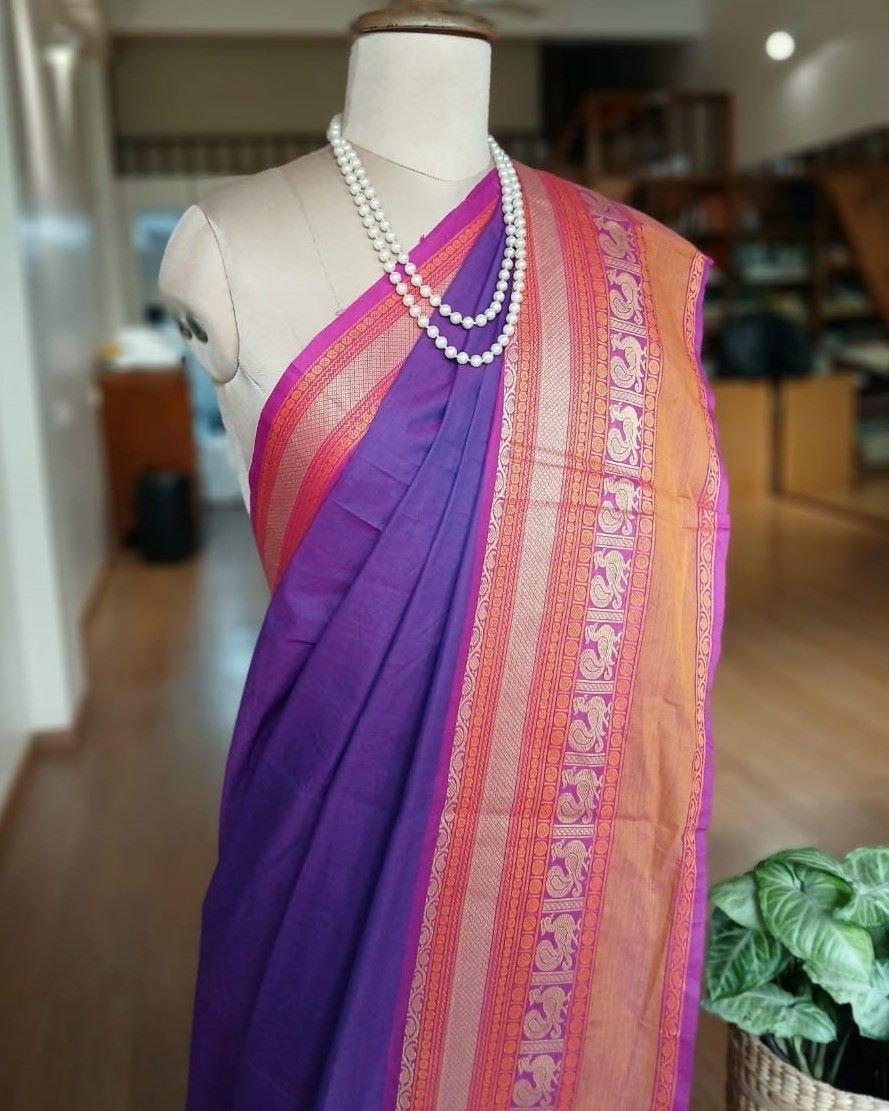 Cotton Handweave Saree from Sivagangai - (CHSS0001)
