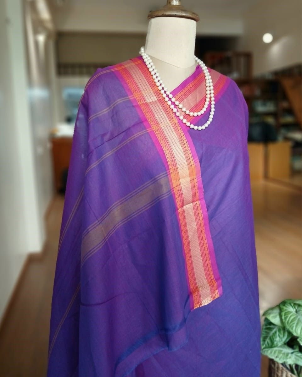Cotton Handweave Saree from Sivagangai - (CHSS0001) - Image 6