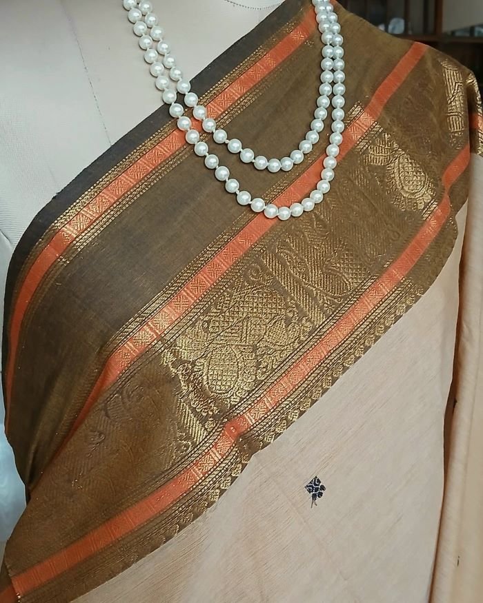 Cotton Handweave Saree from Sivagangai - (CHSS0005) - Image 4