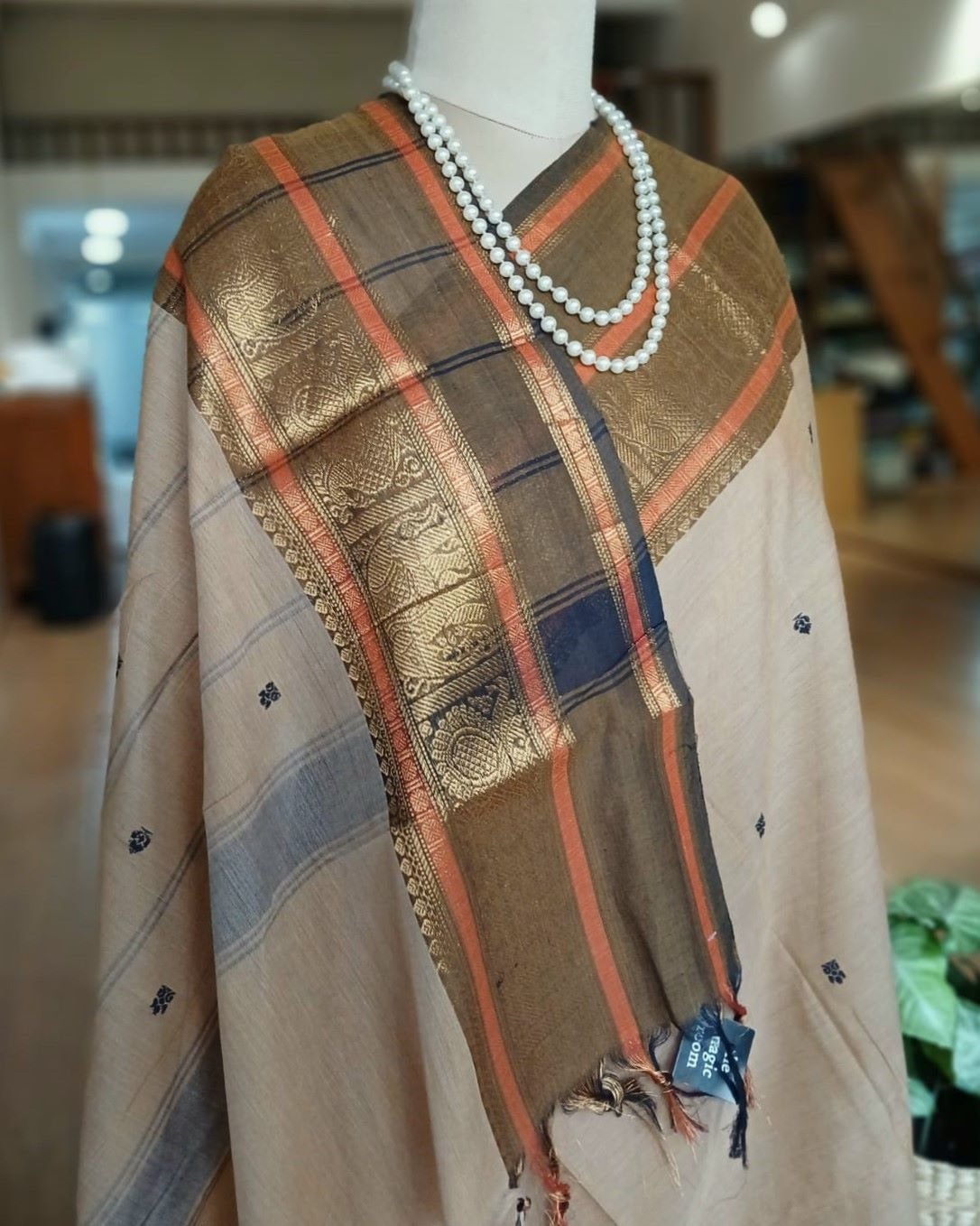 Cotton Handweave Saree from Sivagangai - (CHSS0005) - Image 6