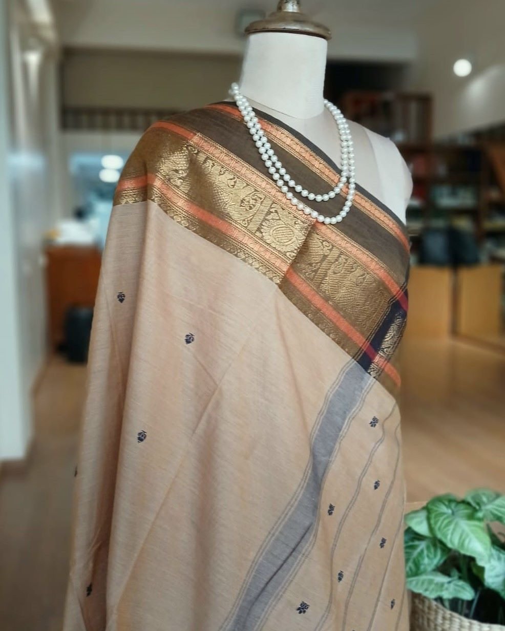 Cotton Handweave Saree from Sivagangai - (CHSS0005) - Image 8