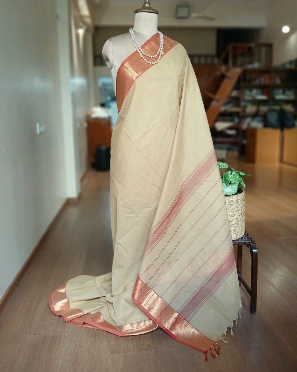 Cotton Handweave Saree from Sivagangai - (CHSS0004) - Image 2