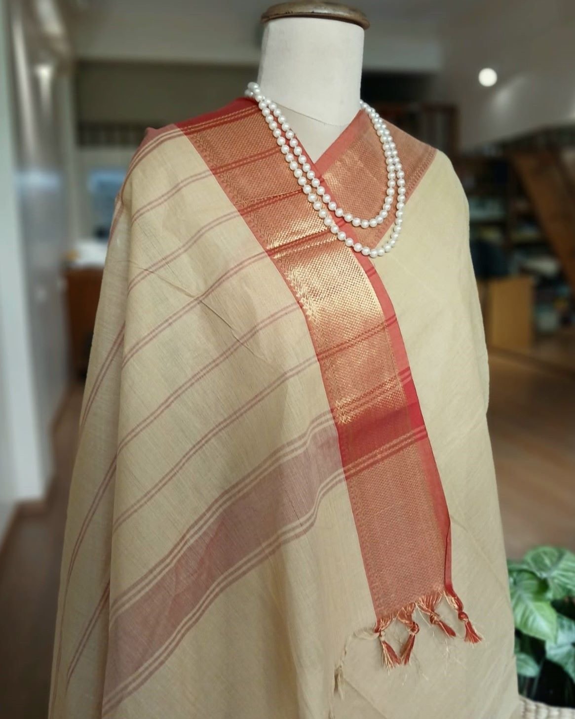 Cotton Handweave Saree from Sivagangai - (CHSS0004) - Image 6