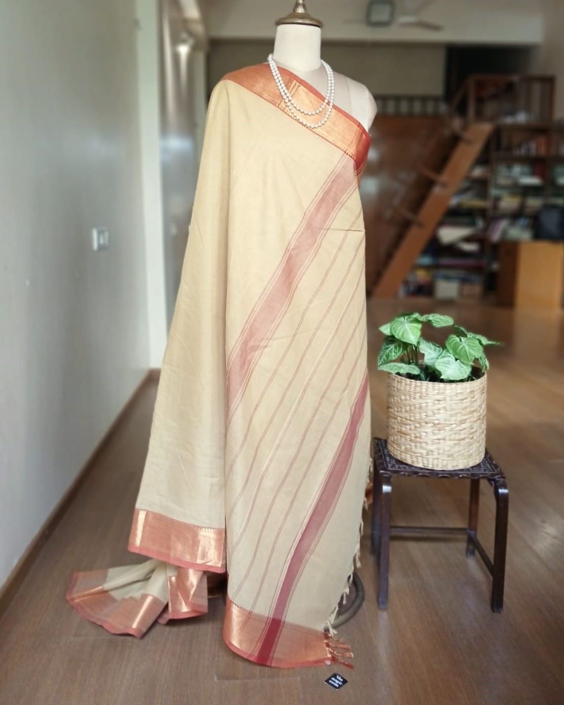 Cotton Handweave Saree from Sivagangai - (CHSS0004) - Image 7