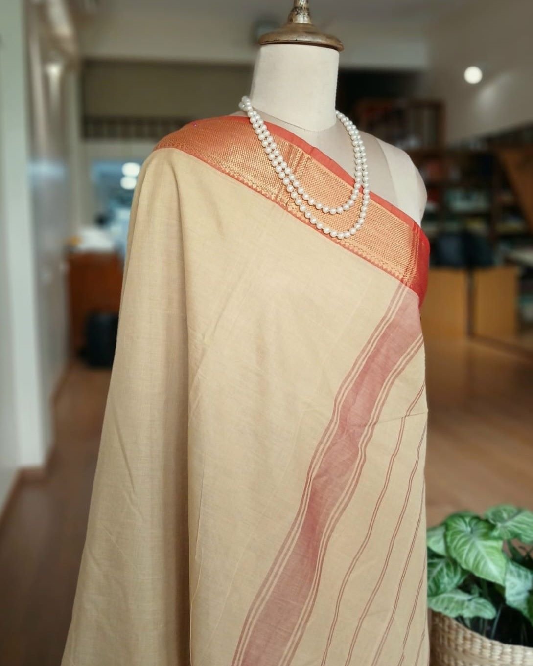 Cotton Handweave Saree from Sivagangai - (CHSS0004) - Image 8