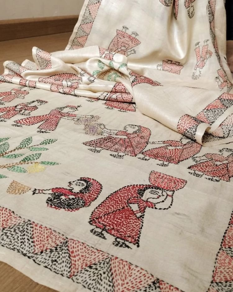 Beautiful Sujani Hand Embroidered Stole - (BSHS0001) - Image 3