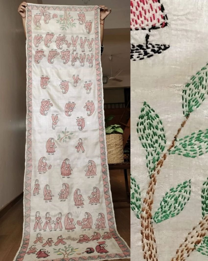 Beautiful Sujani Hand Embroidered Stole - (BSHS0001) - Image 2