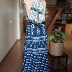 Pure Cotton Wraparound Skirt from Jodhpur - (PCWS0001) - Blue