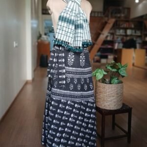 Pure Cotton Wraparound Skirt from Jodhpur - (PCWS0003) - Black