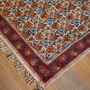 Kalamkari Dhurrie from Warangal (6 x 4 ft) – (NWKD1013)