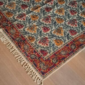 Kalamkari Dhurrie from Warangal (6 x 4 ft) – (NWKD1014)