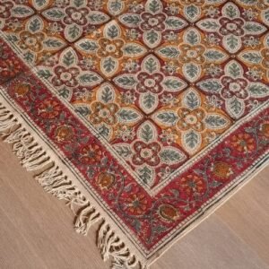 Kalamkari Dhurrie from Warangal (6 x 4 ft) – (NWKD1021)