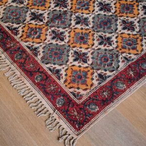 Kalamkari Dhurrie from Warangal (6 x 4 ft) – (NWKD1012)