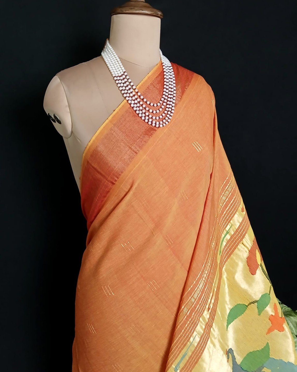 Hastapadar Paithani Handloom in cotton – (HPHS0007) - Image 4