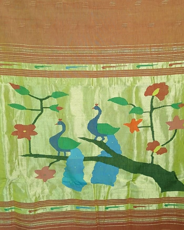 Hastapadar Paithani Handloom in cotton – (HPHS0007) - Image 11
