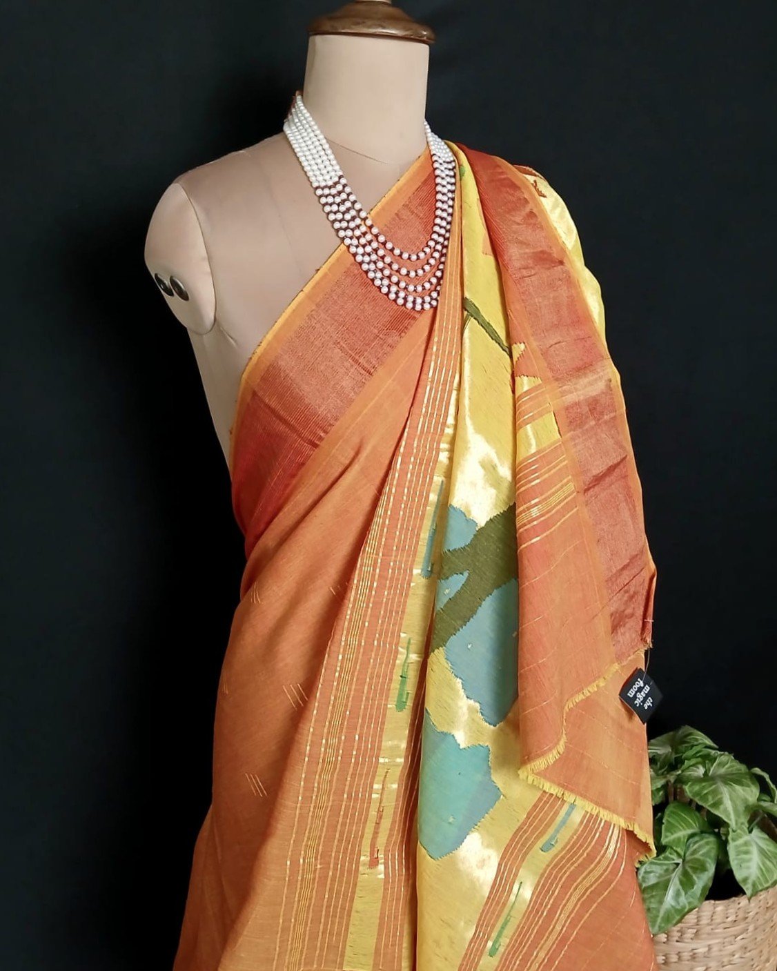 Hastapadar Paithani Handloom in cotton – (HPHS0007) - Image 8