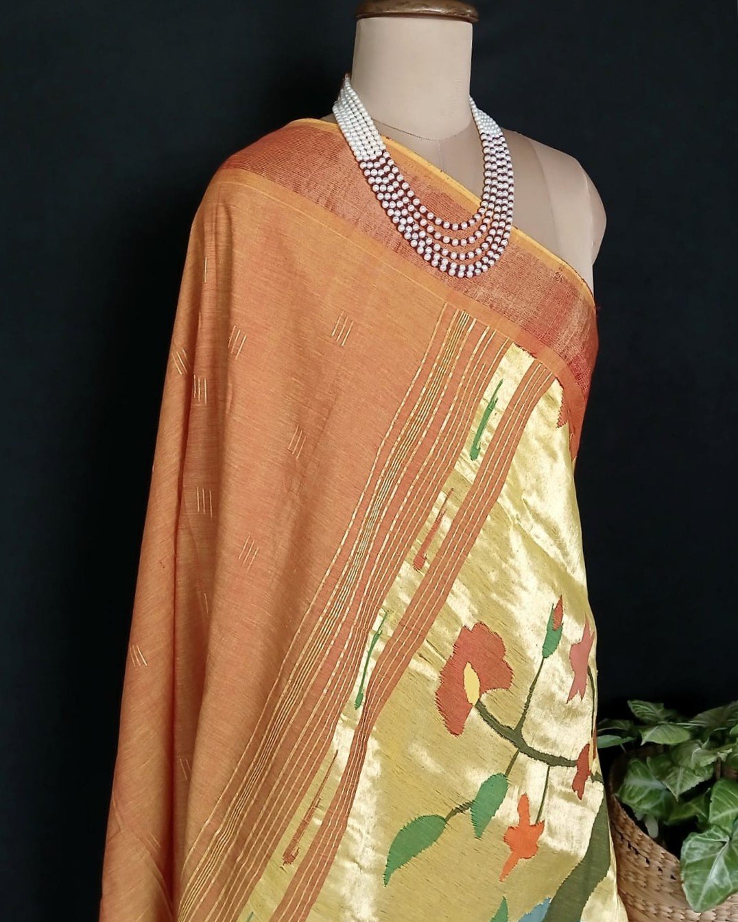 Hastapadar Paithani Handloom in cotton – (HPHS0007) - Image 9
