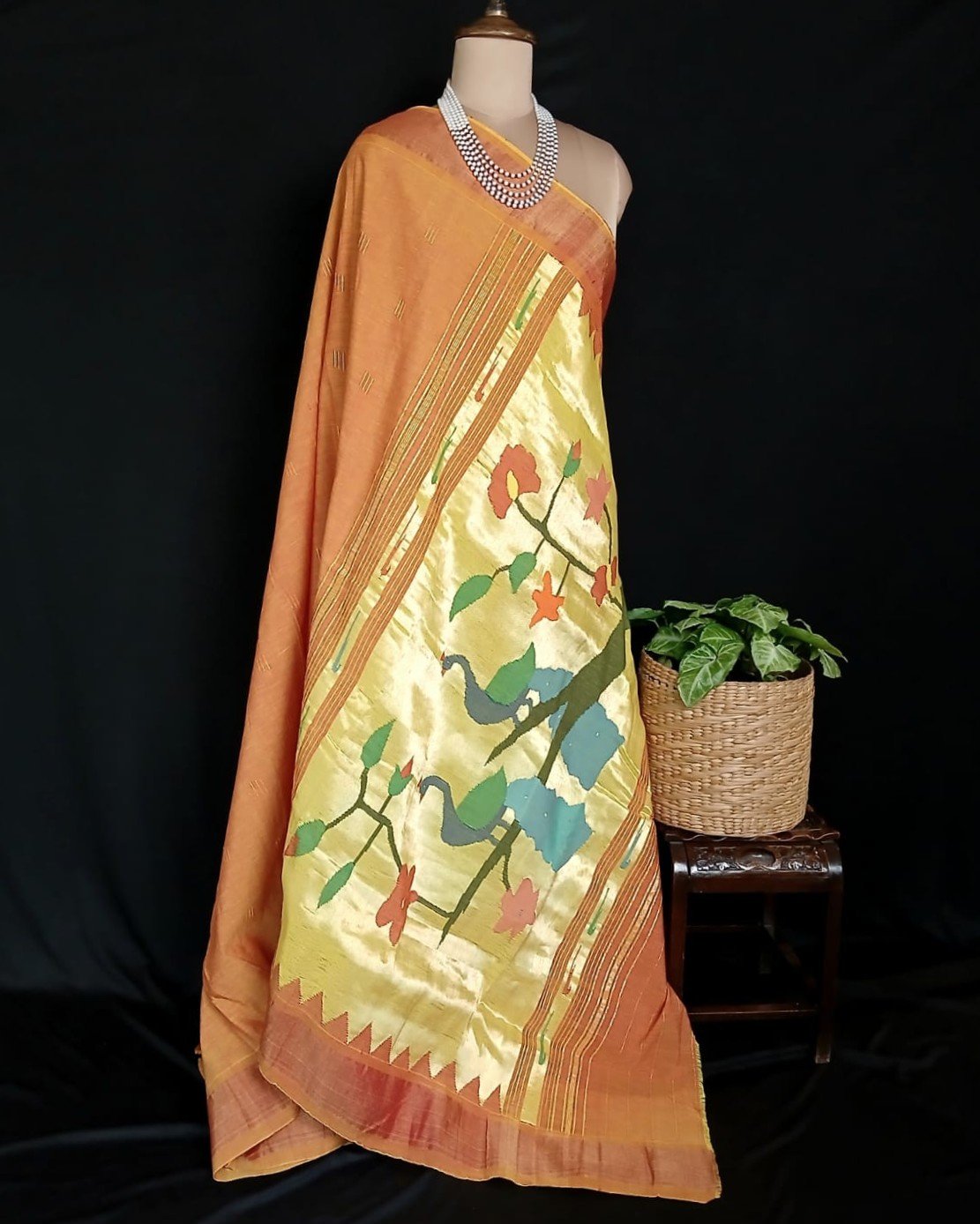 Hastapadar Paithani Handloom in cotton – (HPHS0007) - Image 10