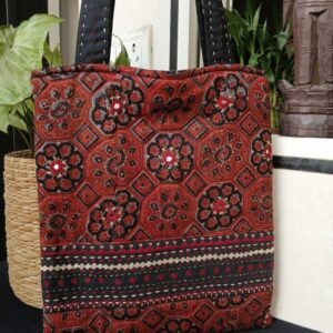 Natural Dyes Ajrakh Tote Bag - (ATBG0001)