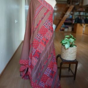 Ajrakh Applique Saree in Mul Cotton – (MCAS1028)