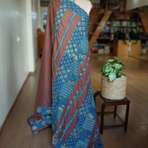 Ajrakh Applique Saree in Mul Cotton – (MCAS1029)