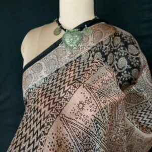 Natural Dyes Handblock from Bagh on Kota Silk - (BKSS0005)