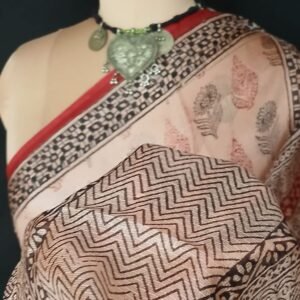 Natural Dyes Handblock from Bagh on Kota Silk - (BKSS0014)