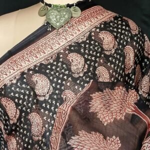 Natural Dyes Handblock from Bagh on Kota Silk - (BKSS0016)