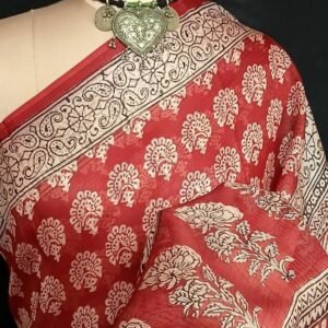 Natural Dyes Handblock from Bagh on Kota Silk - (BKSS0018)