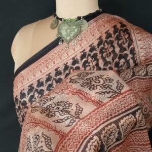 Natural Dyes Handblock from Bagh on Kota Silk - (BKSS0009)