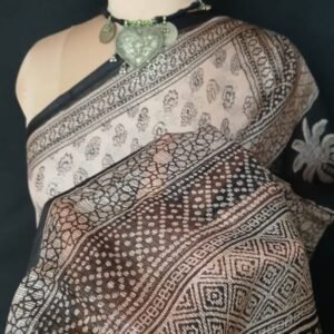 Natural Dyes Handblock from Bagh on Kota Silk - (BKSS0012)