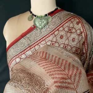 Natural Dyes Handblock from Bagh on Kota Silk - (BKSS0013)