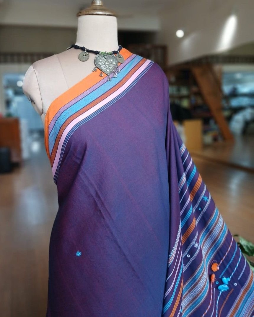 Bhujodi Saree handwoven in Soft Cotton – (BHUJ1001) - Image 3
