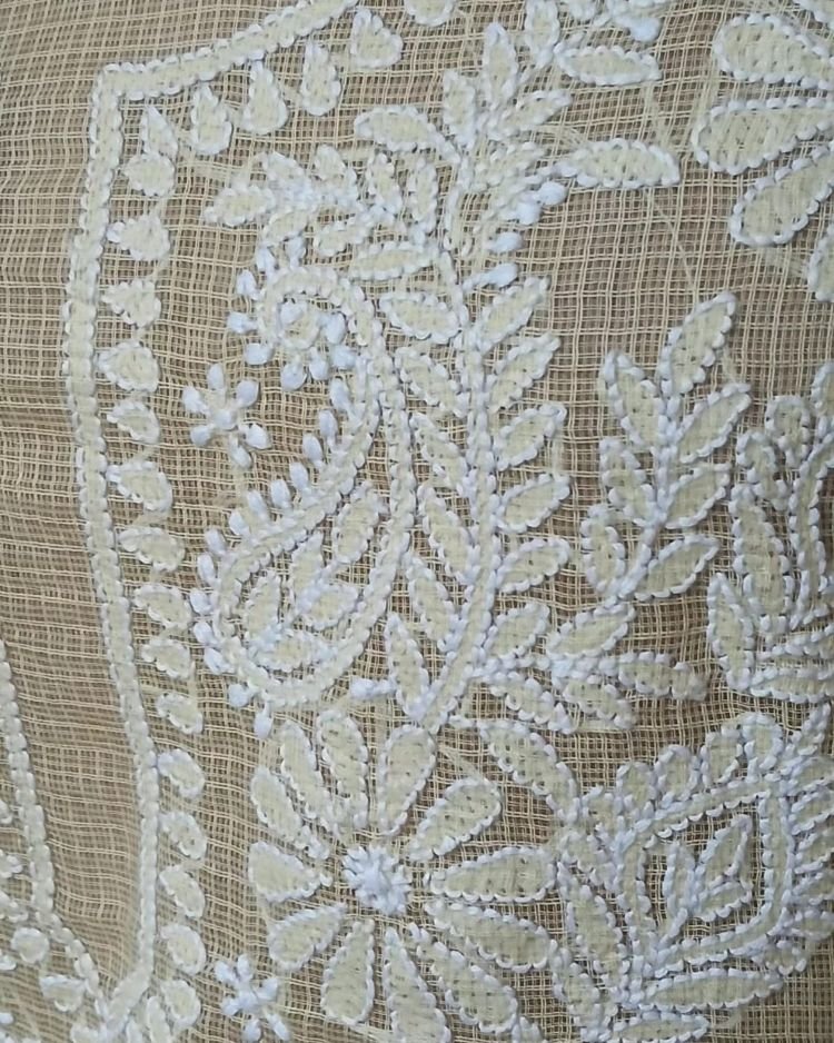 Chikankari Kurta and Dupatta Set Fabric in Kota Doria – (CKDF0009) - Image 2