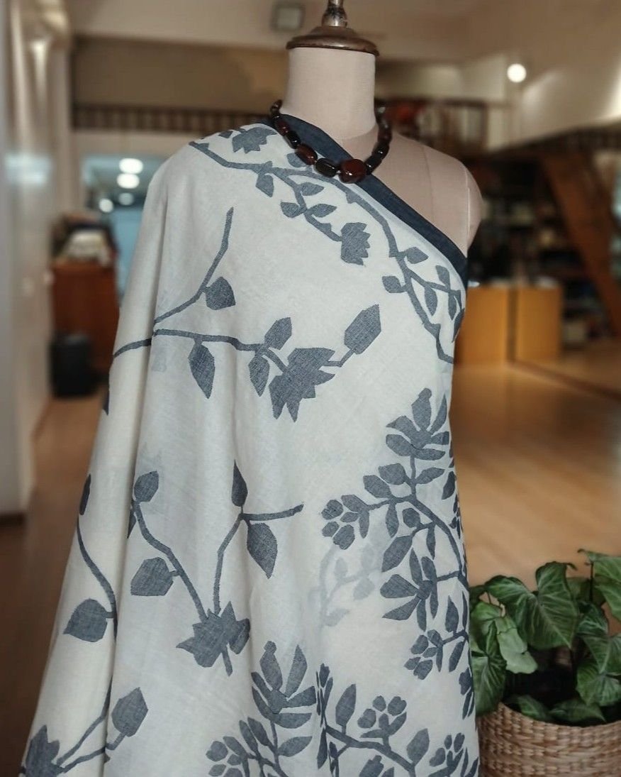 Hand Jamdani from Phulia - (HJFP0002) - Image 7