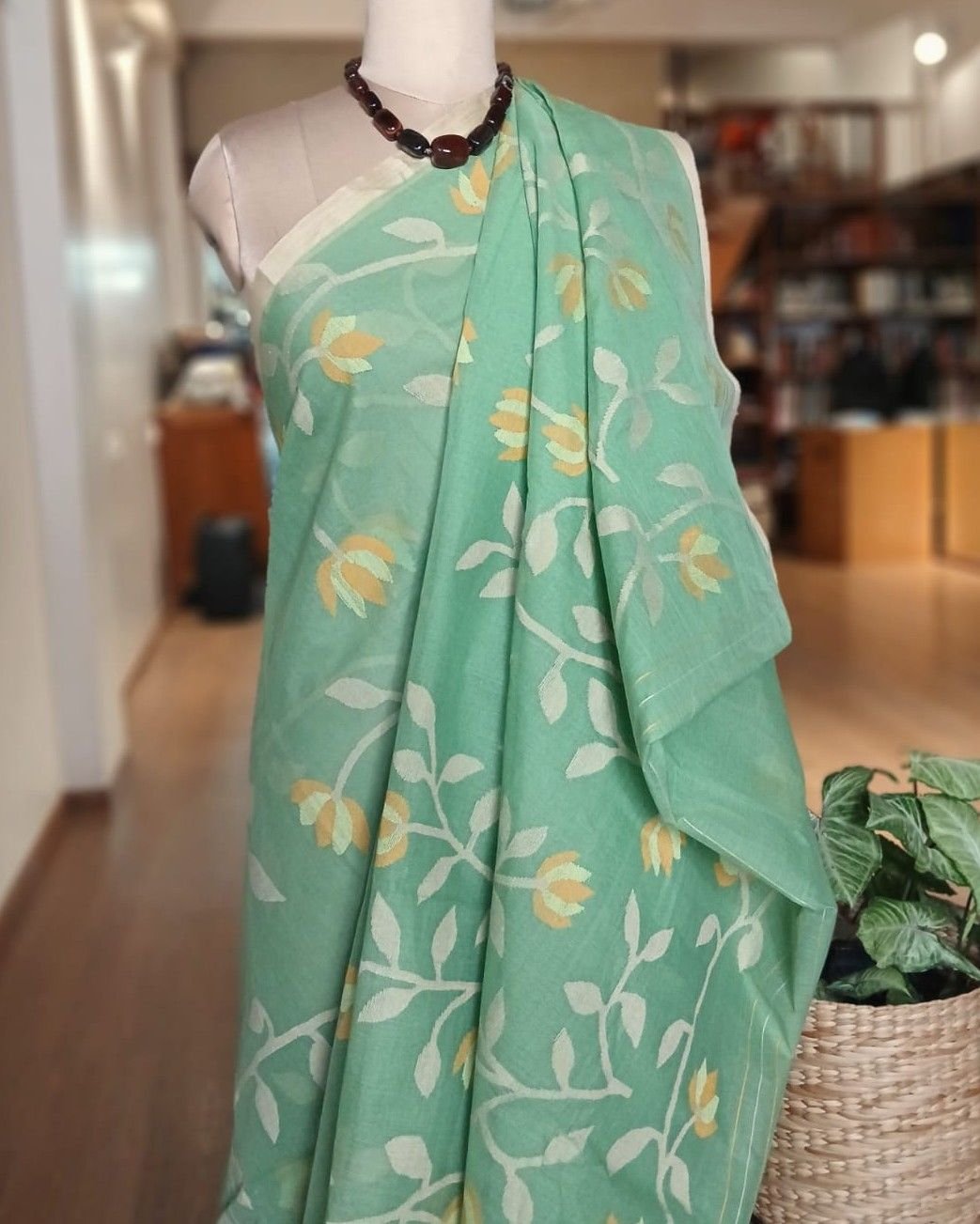 Hand Jamdani Cotton with all-over work - (HJFP0004) - Image 5