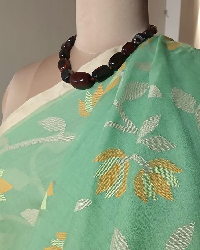 Hand Jamdani Cotton with all-over work - (HJFP0004) - Image 6