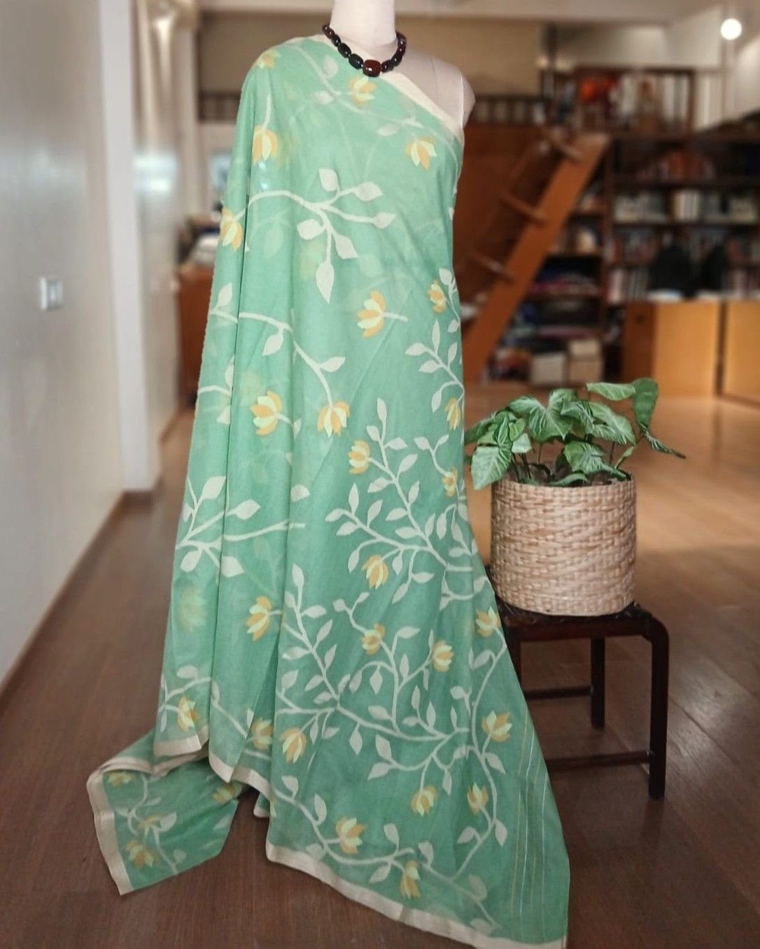 Hand Jamdani Cotton with all-over work - (HJFP0004) - Image 7