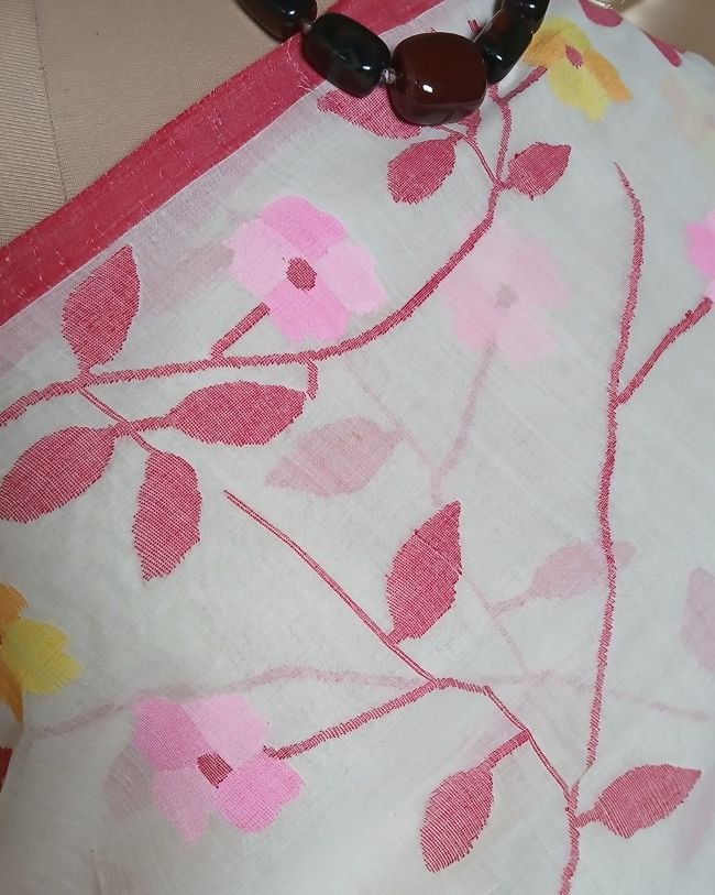 Hand Jamdani from Phulia - (HJFP0005) - Image 3