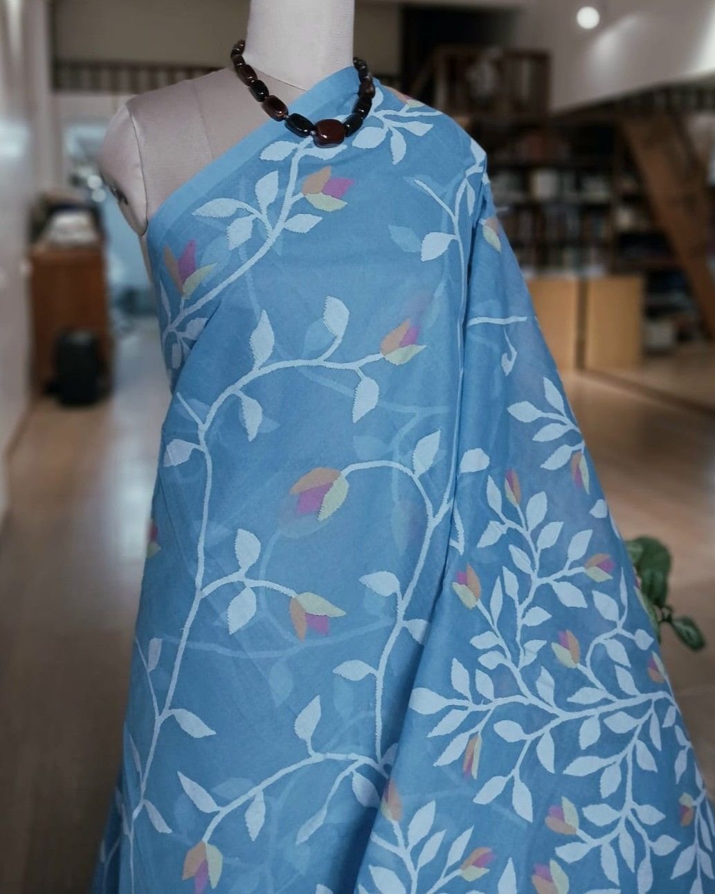 Hand Jamdani from Phulia - (HJFP0006) - Image 3