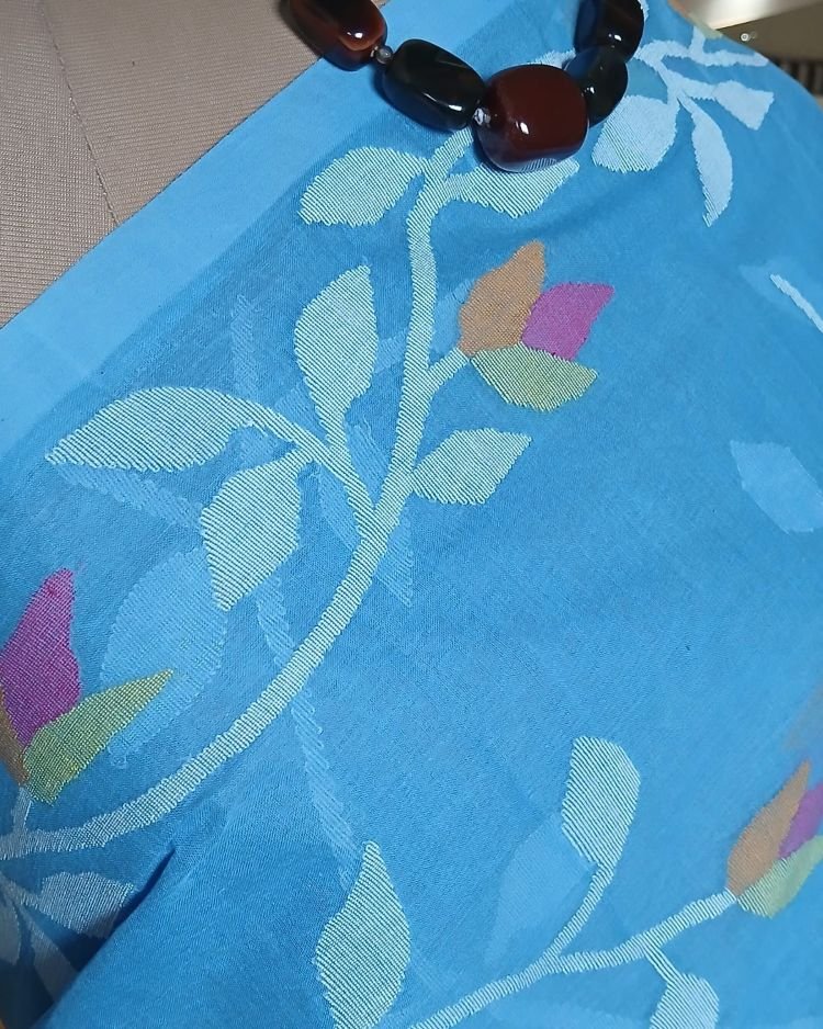 Hand Jamdani from Phulia - (HJFP0006) - Image 4