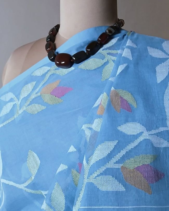 Hand Jamdani from Phulia - (HJFP0006) - Image 5